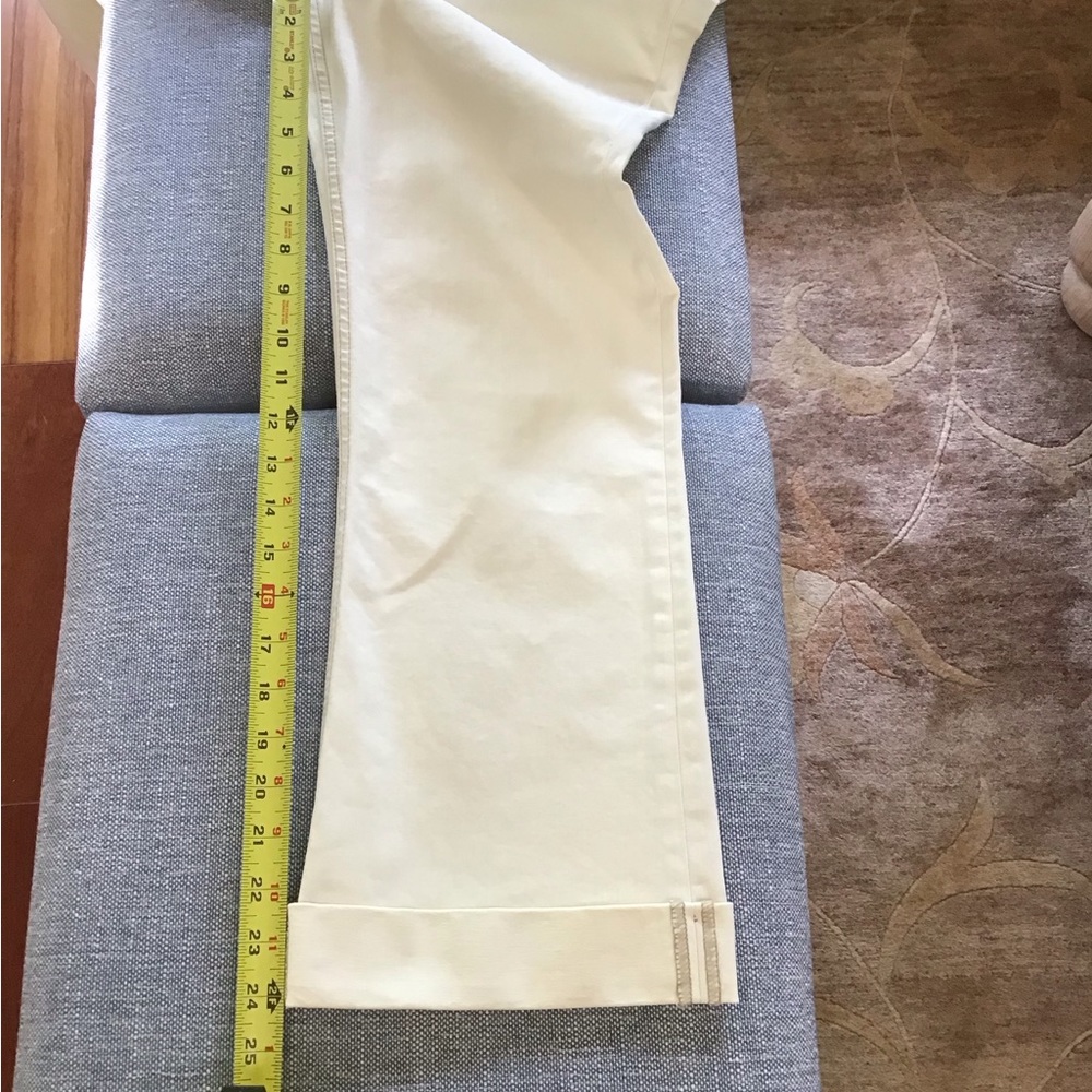 Current Elliot Cream Cropped Cuffed Kick Flare Jeans - Picture 8 of 11